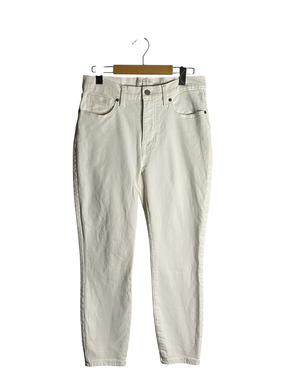 Lucky Brand Women's Off-White High Rise Crop Bridgette Denim Jeans